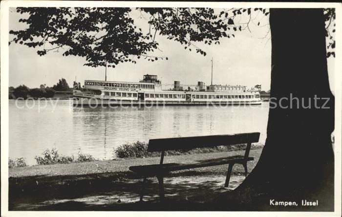 Kampen Niederlande Uferpartie an der Ijssel Dampfer