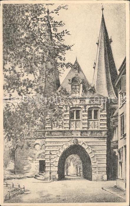 Kampen Niederlande Cellebroederspoort 15. Jhdt. Zeichnung