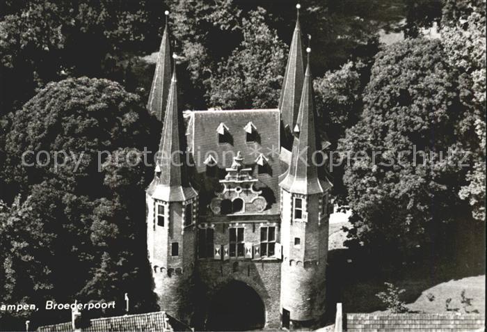Kampen Niederlande Broederpoort 15. Jhdt. Fliegeraufnahme