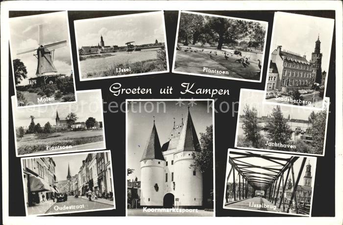 Kampen Niederlande Molen Ijssel Plantsoen Stadsherberg Jachthaven Oudestraat Koo
