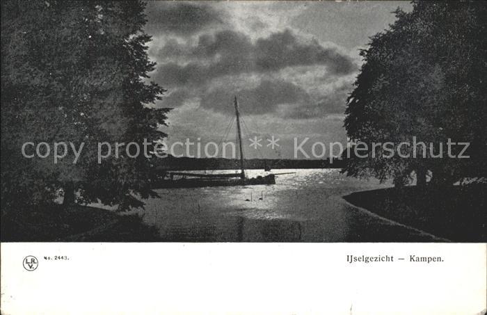 Kampen Niederlande Ijsselgezicht Segelboot Abendstimmung