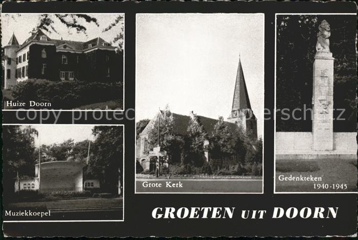 Doorn Niederlande Huize Muziekkoepel Kerk Gedenkteken