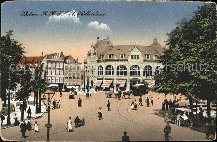 Rotterdam Station Pferdekutsche Strassenbahn