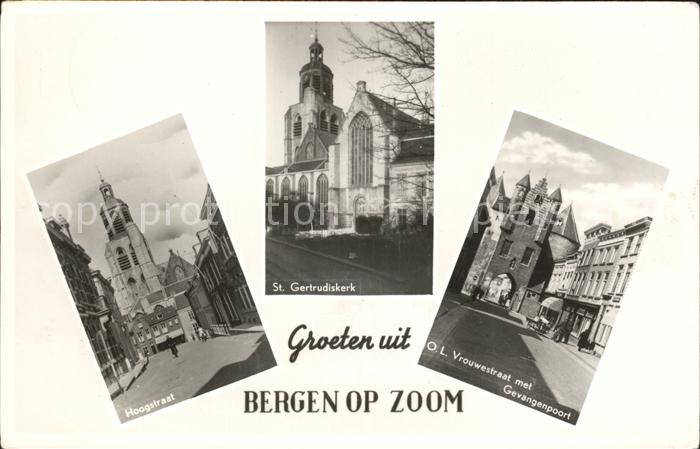 Bergen op Zoom Hoogstraat St. Gertrudiskerk Vrouwestraat Gevangenpoort