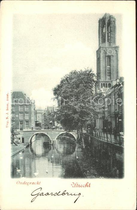 Utrecht Oudegracht Kirchturm
