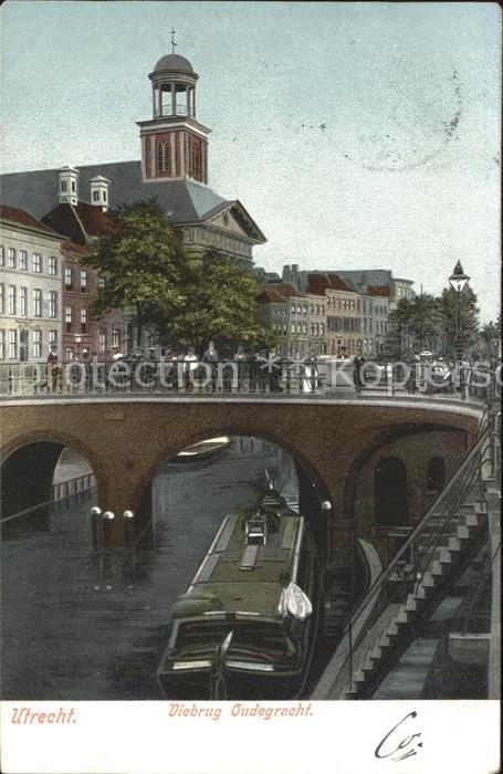 Utrecht Viebrug Oudegracht Bruecke Kahn