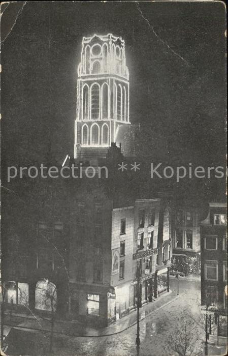 Rotterdam St Laurenstoren Kirche beleuchtet