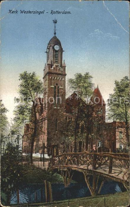 Rotterdam Remonstrandsche Kerk Westersingel Kirche Holzbruecke