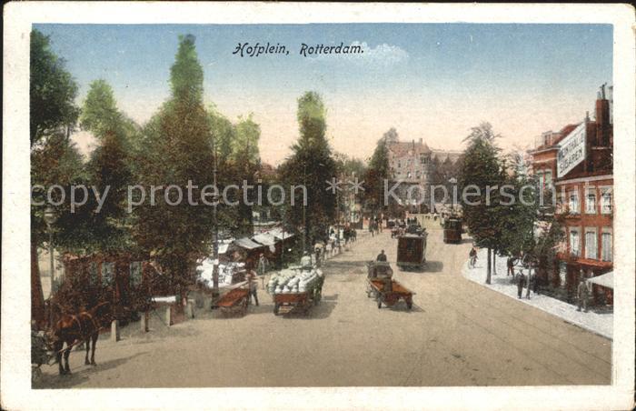 Rotterdam Hofplein Pferdefuhrwerk Strassenbahn