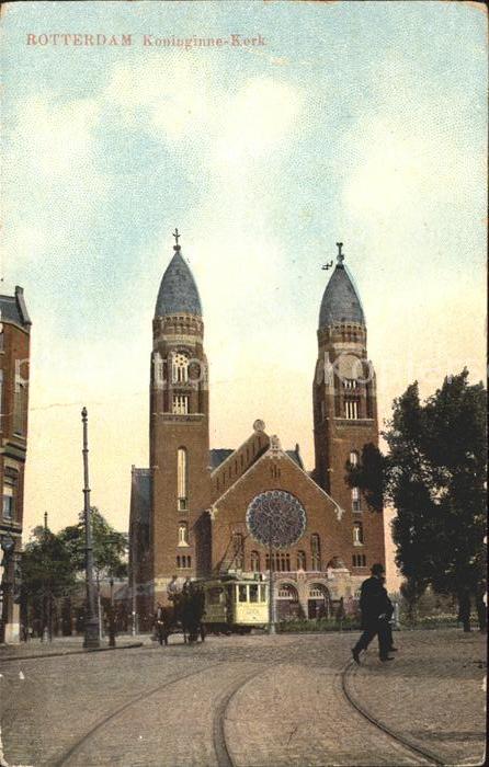 Rotterdam Koninginne Kerk Kirche Strassenbahn