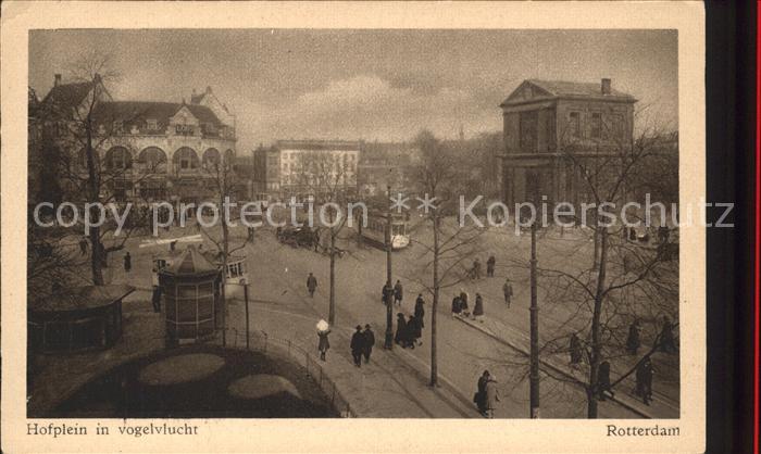 Rotterdam Hofplein in vogelvlucht Pavillon Strassenbahn