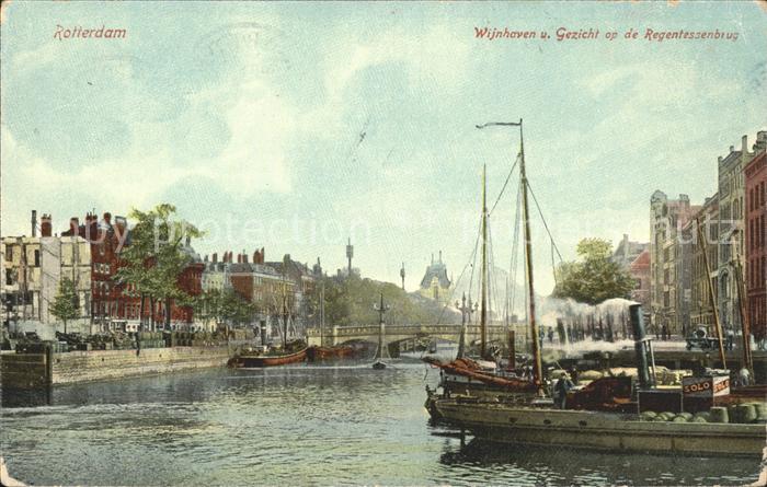 Rotterdam Wijnhaven Gezicht op de Regentessenbrug Hafen Schiff