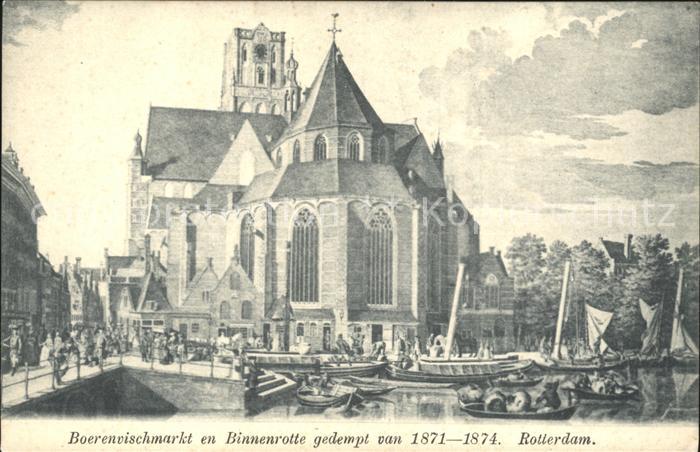 Rotterdam Boerenvischmarkt en Binnenrotte 19. Jhdt.