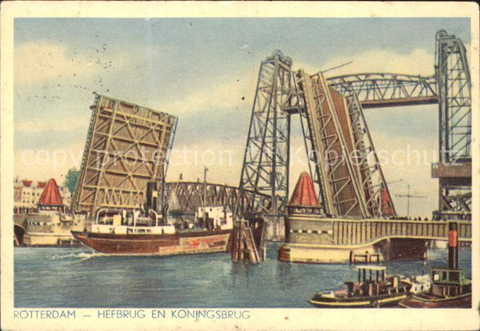 Rotterdam Hefbrug en Koningsbrug Hebebruecke Dampfer