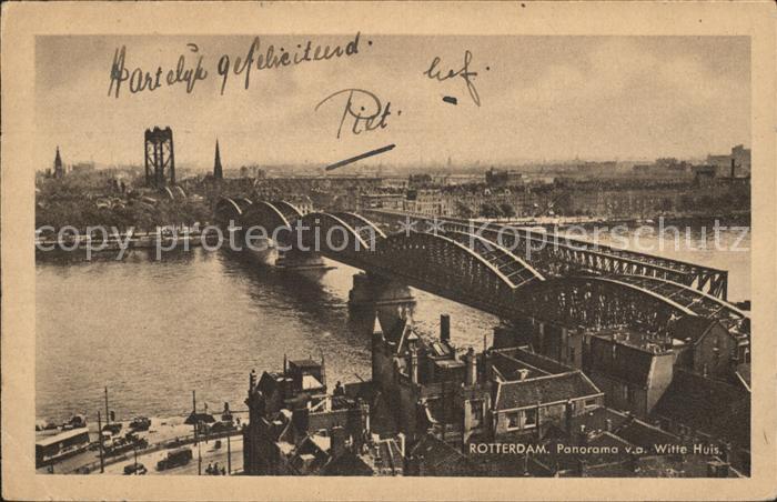 Rotterdam Panorama v.a. Witte Huis Maasbruggen Bruecke