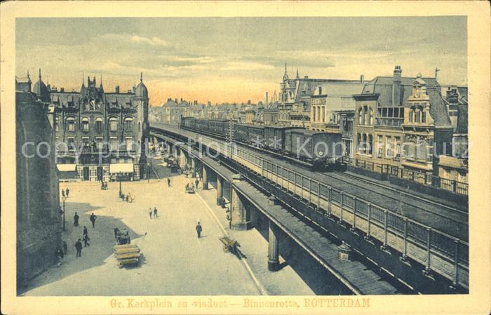 Rotterdam Kerkplein en viaduct Binnenrotte