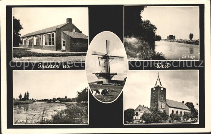 Deil School De Linge Kerk Molen