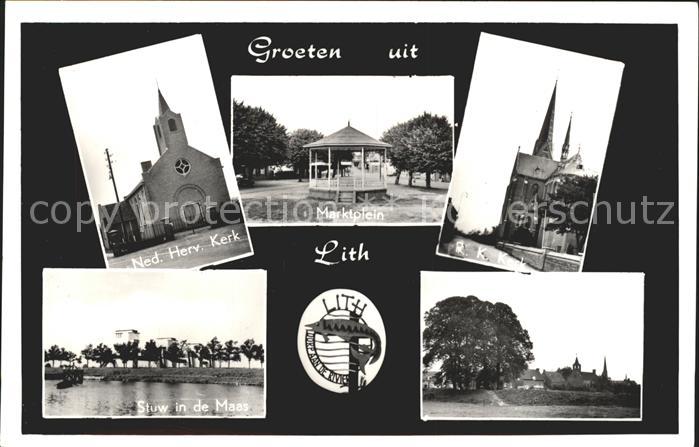 Lith Kerk Stuw in de Maas Marktplein