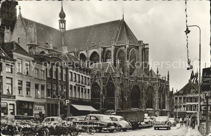 Breda Noord-Brabant Grote Markt Vrouwekerk Autos