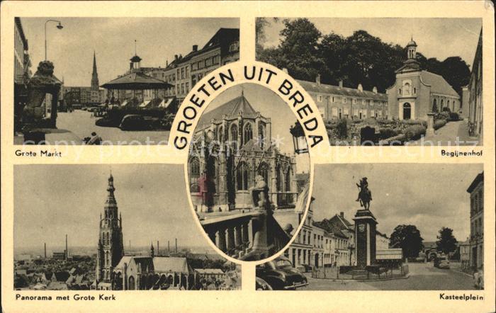Breda Noord-Brabant Kasteelplein Begijnenhof Grote Kerk Markt