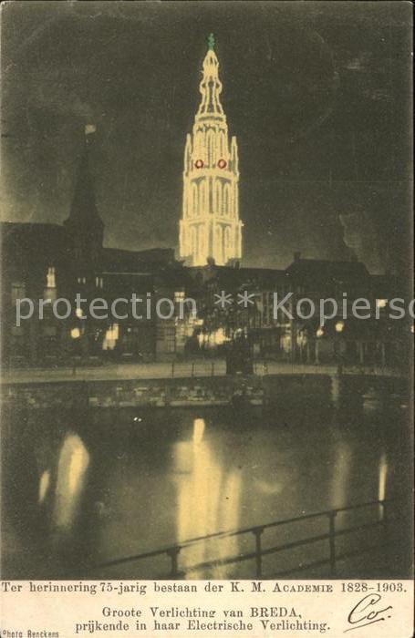 Breda Noord-Brabant Kerk beleuchtet