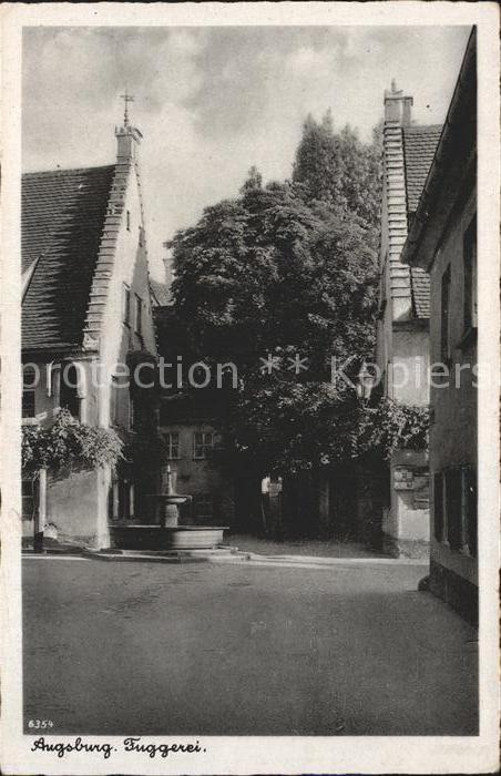 Augsburg Fuggerei Brunnen Bromsilber Imitation