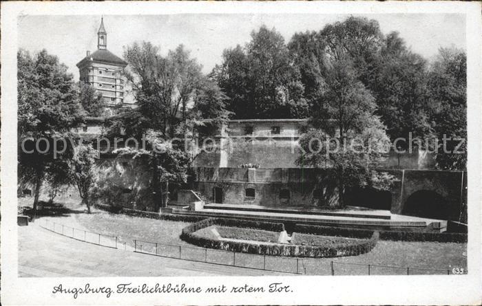 Augsburg Freilichtbuehne mit Rotem Tor Bromsilber Imitation