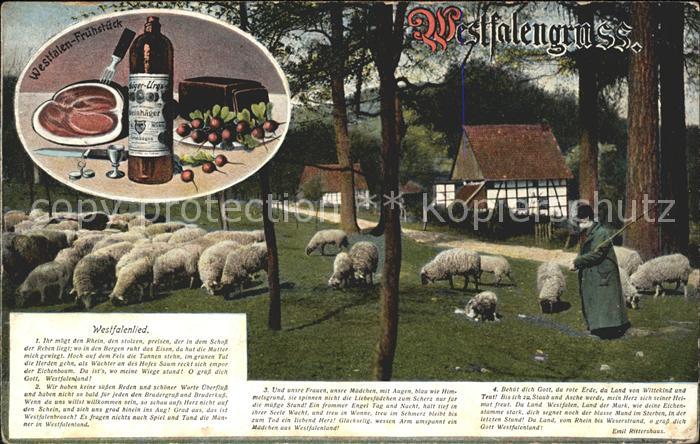 Westfalen Region Heimatbilder Westfalenlied Gruss Bauernfruehstueck Bauernhaus S