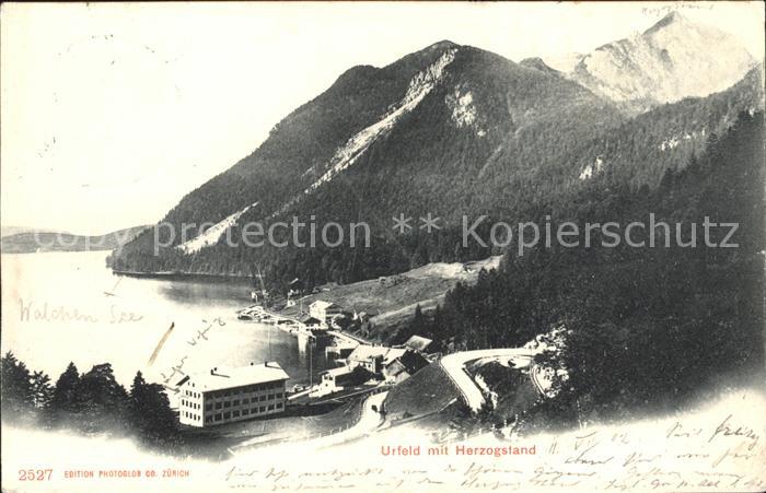 Urfeld Oberbayern Panorama mit Herzogstand Deutsche Reichspost