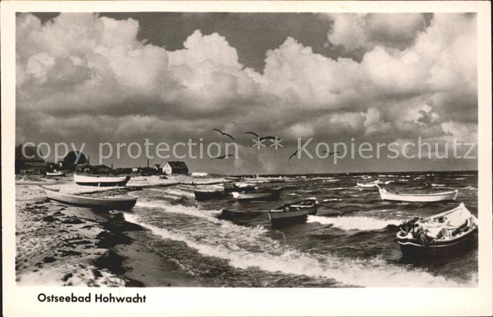 Hohwacht Ostsee Strand Boot Moewen