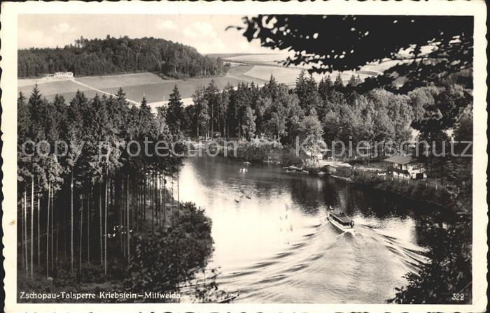 Talsperre Kriebstein Blick auf die Zschopau