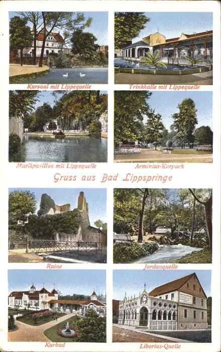 Bad Lippspringe Kursaal Trinkhalle Quelle Musikpavillon Kurpark Ruine Kurbad