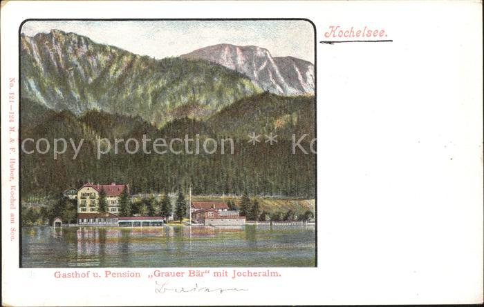 Kochel See Gasthof Pension Grauer Baer mit Jocheralm Bayerische Alpen
