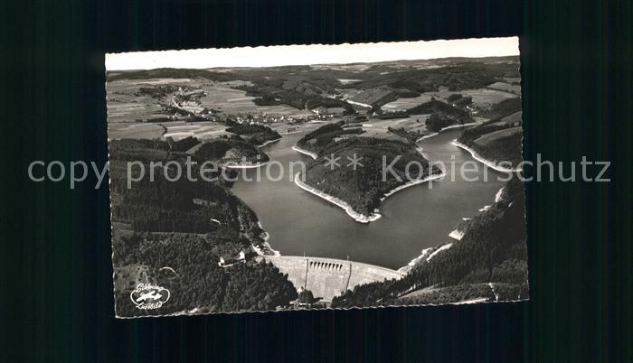 Aggertalsperre Fliegeraufnahme Staumauer