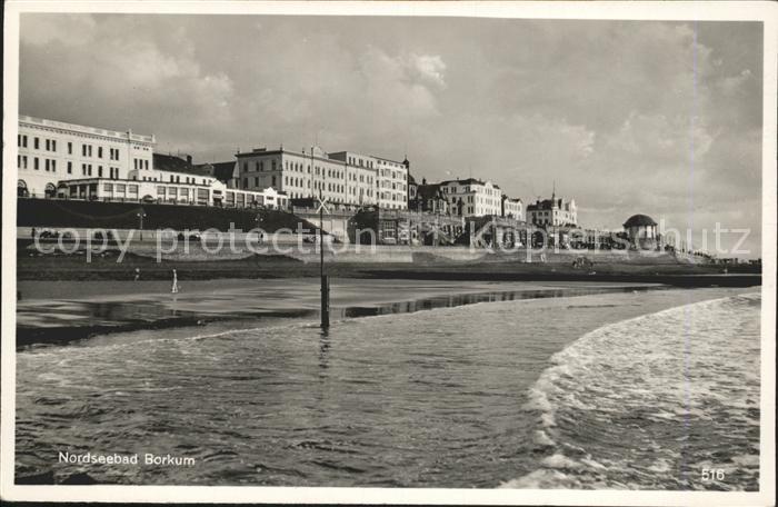BORKUM Nordseebad Niedersachsen Strand Hotelanlagen Nordseebad