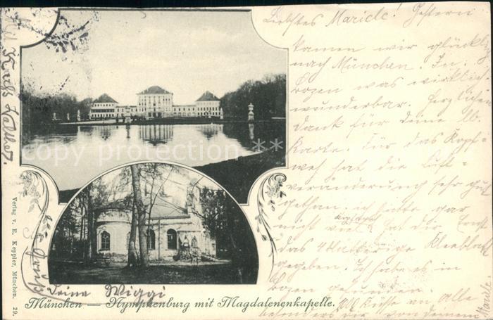 Muenchen Bayern Schloss Nymphenburg mit Magdalenenkapelle