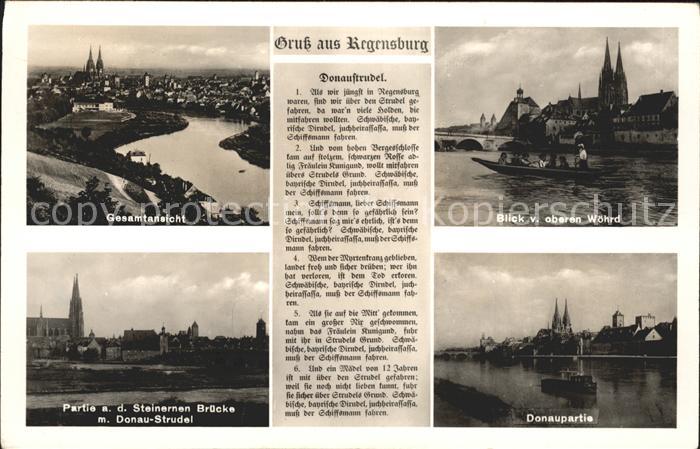 REGENSBURG Bayern Steinerne Bruecke Dom Donaustrudel