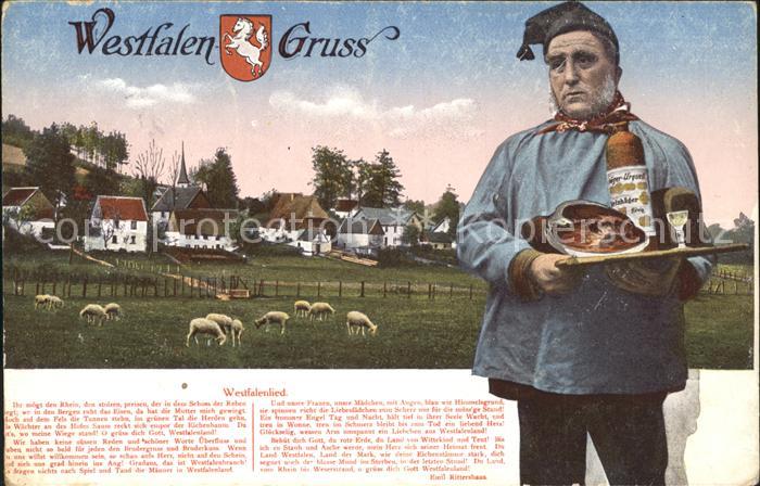 Westfalen Region Westfaelisches Bauernfruehstueck Schafe Westfalengruss Westfale