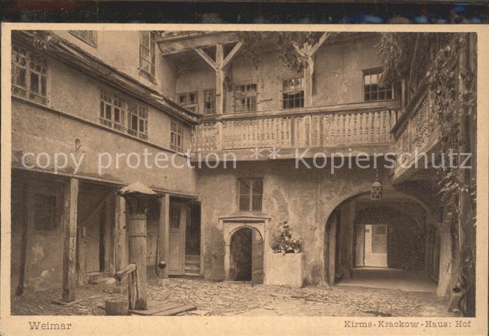 Weimar Thueringen Kirms Krackow Haus Hof Kupfertiefdruck