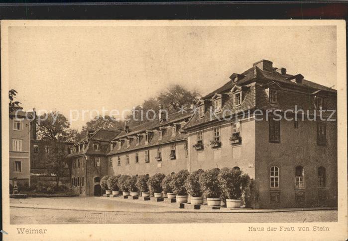 Weimar Thueringen Wohnhaus Frau von Stein Kupfertiefdruck