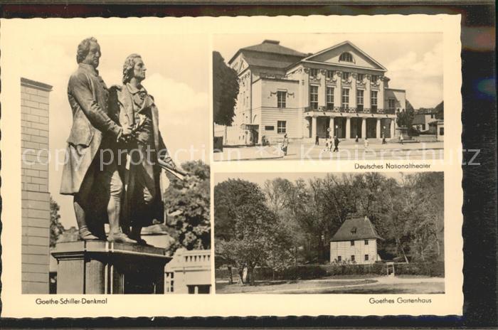 Weimar Thueringen Goethe Schiller Denkmal Nationaltheater Goethes Gartenhaus