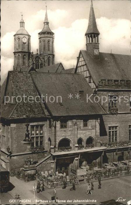 Goettingen Niedersachsen Rathaus Tuerme der Johanniskirche