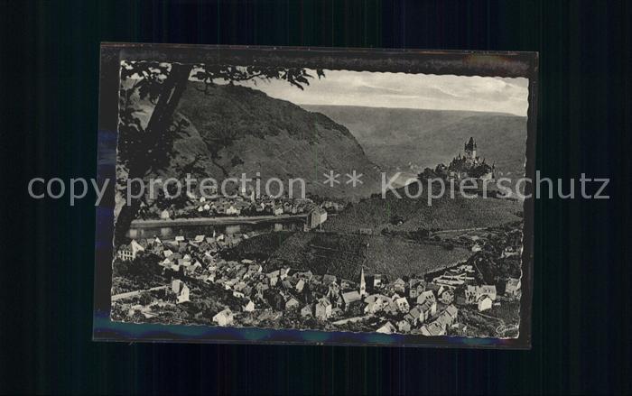 Cochem Mosel Blick von der Umkehr Burg Weinstadt