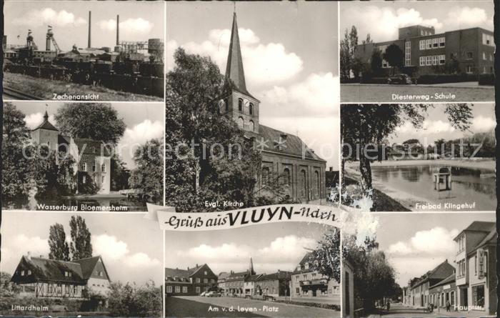 Vluyn Zeche Wasserburg Littardheim Leyen Platz Hauptstrasse Freibad Schule Kirch