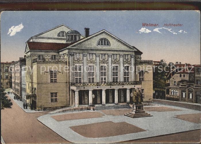 Weimar Thueringen Hoftheater Schiller Goethe Denkmal