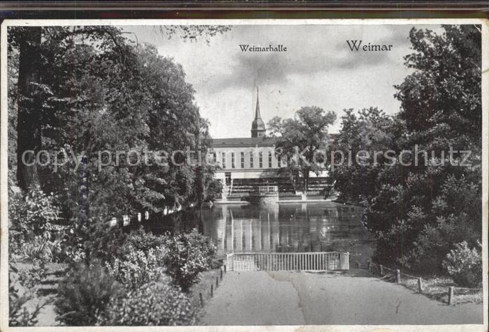 Weimar Thueringen Weimarhalle Teich