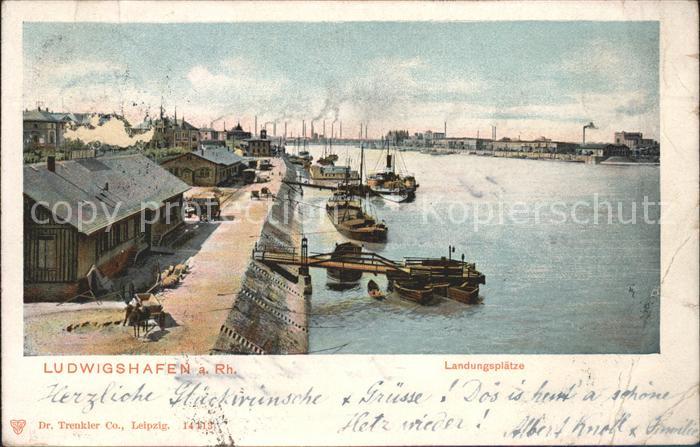 Ludwigshafen Rhein Landungsplaetze Kahn Dampfer