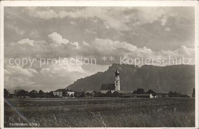 Feldkirchen Oberbayern Ortsansicht mit Kirche