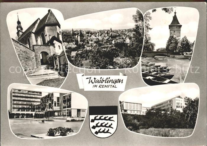 Waiblingen Teilansichten Turm Wappen