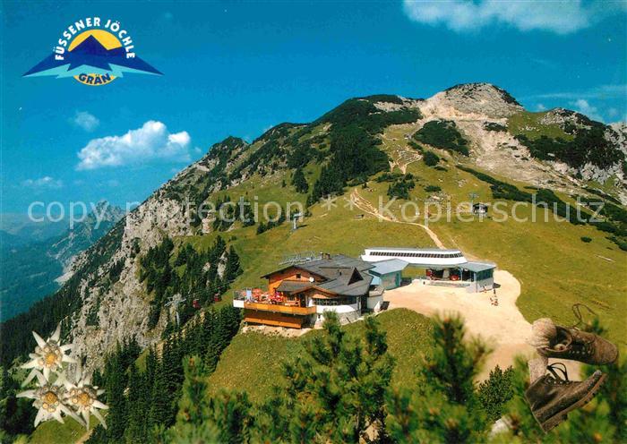Graen Tirol Bergstation Fuessener Joechle Fliegeraufnahme